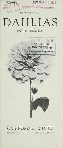 Cover for Select list of dahlias