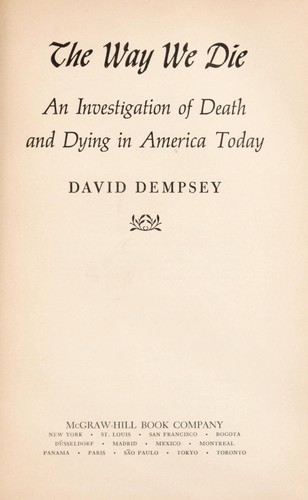 Cover for The way we die