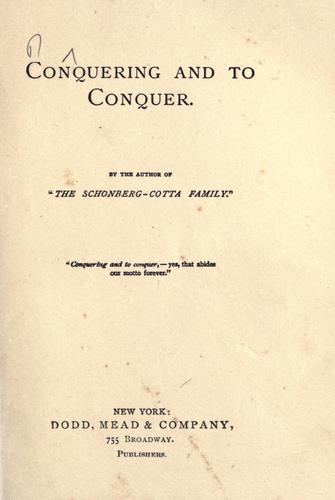 Cover for Conquering and to conquer