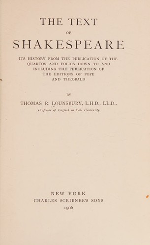 Cover for The Text of Shakespeare