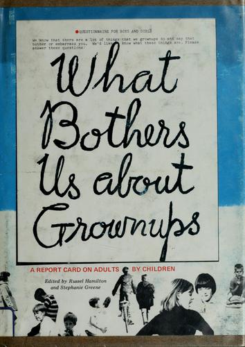 Cover for What bothers us about grownups