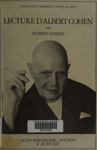Cover for Lecture d'Albert Cohen