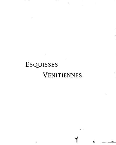 Cover for Esquisses vénitiennes