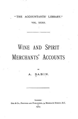 Cover for Wine and spirit merchants' accounts