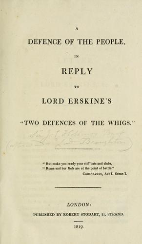 Cover for A defence of the people
