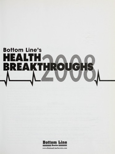 Cover for Bottom Line's health breakthroughs, 2008