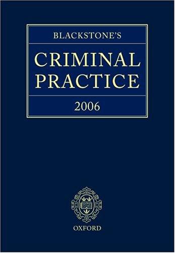 Cover for Blackstone's Criminal Practice 2006