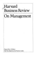 Cover for Harvard business review--on management.