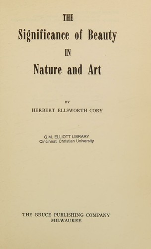 Cover for The significance of beauty in nature and art