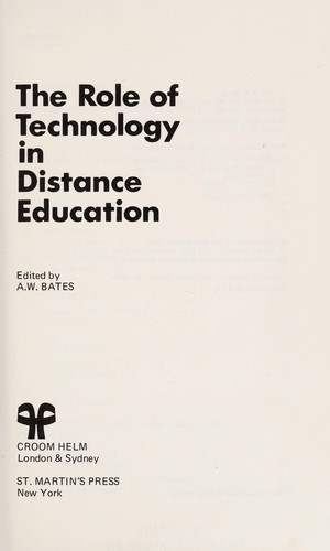 Cover for The Role of technology in distance education