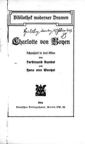 Cover for Charlotte von Boyen