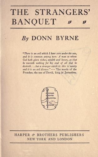 Cover for The strangers' banquet