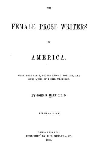 Cover for The female prose writers of America