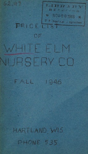 Cover for Price list of White Elm Nursery Co., fall 1946