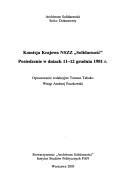 Cover for Komisja Krajowa NSZZ "Solidarnosc"
