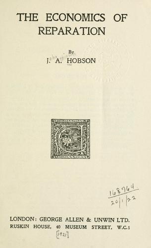 Cover for economics of reparation.