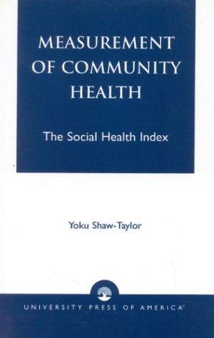 Cover for Measurement of Community Health