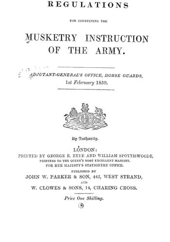 Cover for Regulations for conducting the musketry instruction of the Army