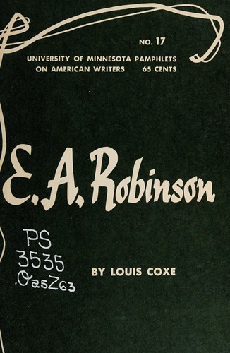 Cover for Edwin Arlington Robinson.