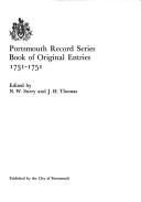 Cover for Book of original entries, 1731-1751