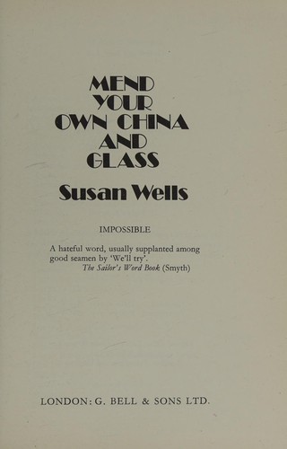 Cover for Mend your own china and glass