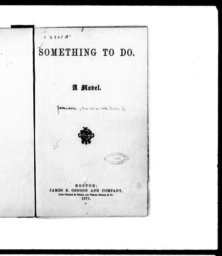 Cover for Something to do