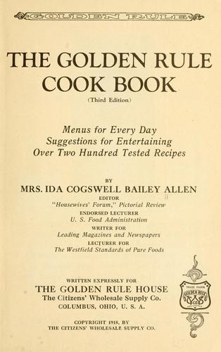 Cover for Golden rule cook book