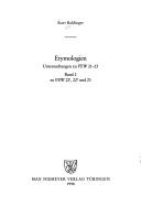 Cover for Etymologien