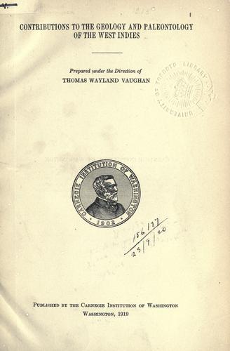 Cover for Contributions to the geology and paleontology of the West Indies.