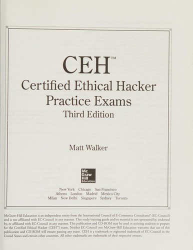 Cover for CEH Certified Ethical Hacker Practice Exams, Third Edition