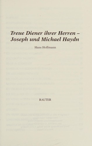 Cover for Treue Diener ihrer Herren - Joseph und Michael Haydn