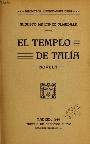 Cover for El templo de Talia