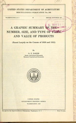 Cover for A graphic summary of the number, size, and type of farm, and value of products