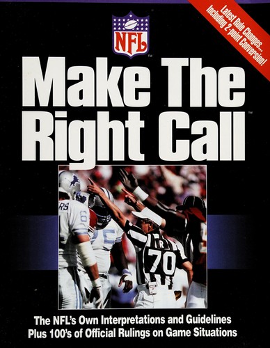 Cover for Make the Right Call (Make the Right Call: the Official Playing Rules of the NFL)