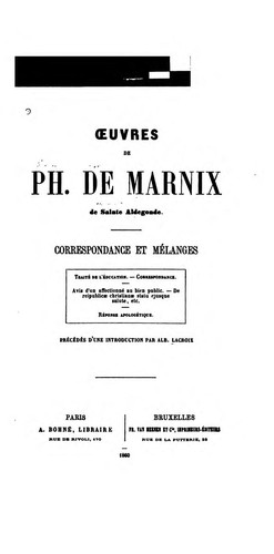 Cover for Oeuvres de Ph. de Marnix de Sainte Aldegonde: correspondance et mélanges ...