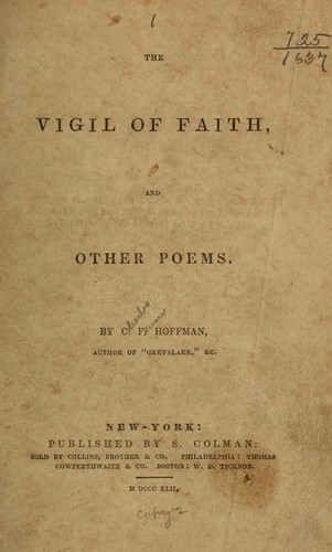 Cover for The vigil of faith, and other poems