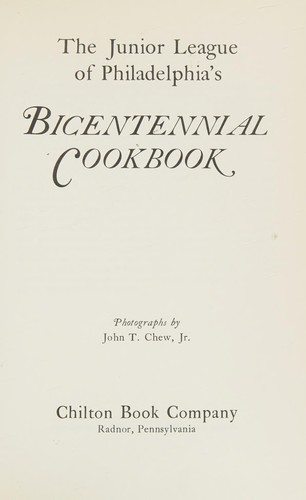 Cover for The Junior League of Philadelphia's Bicentennial cookbook