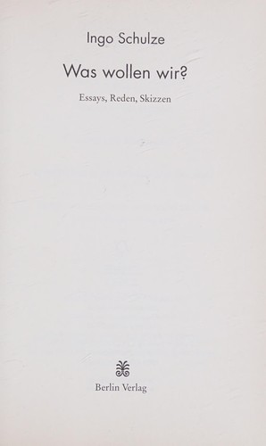 Cover for Was wollen wir?