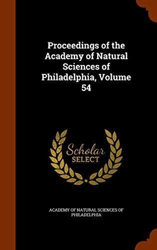 Cover for Proceedings of the Academy of Natural Sciences of Philadelphia, Volume 54