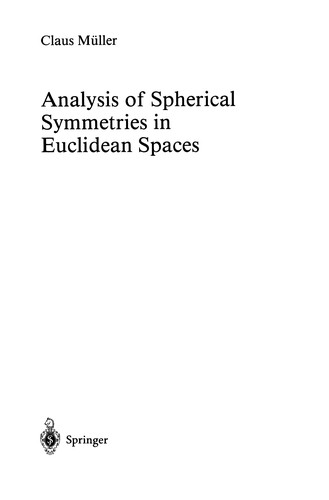 Cover for Analysis of Spherical Symmetries in Euclidean Spaces