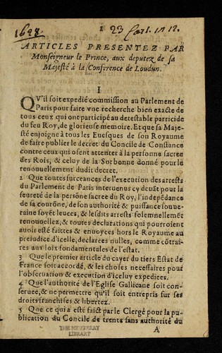 Cover for Articles Presentez Par Monseigneur le Prince