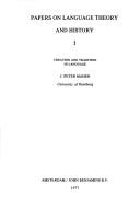 Cover for Papers on language theory and history