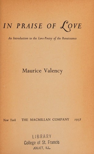 Cover for In praise of love