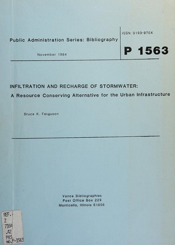 Cover for Infiltration and recharge of stormwater