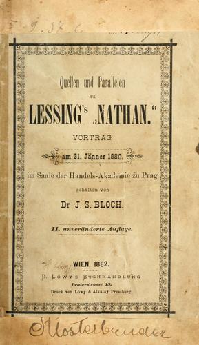 Cover for Quellen und Parallelen zu Lessing's "Nathan"