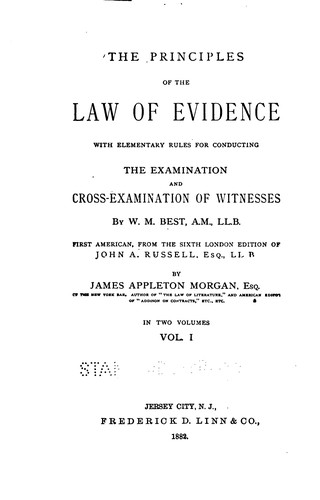 Cover for The Principles of the Law of Evidence