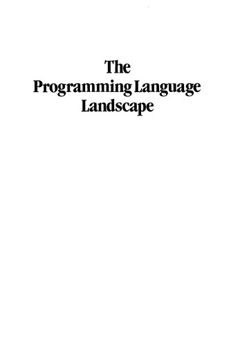 Cover for The programming language landscape