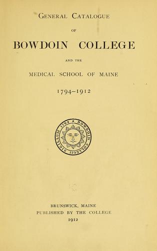 Cover for General catalogue of Bowdoin college, 1794-1916