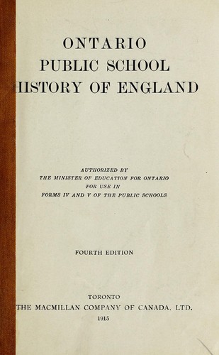 Cover for Ontario public school history of England
