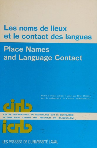 Cover for Les Noms de lieux et le contact des langues